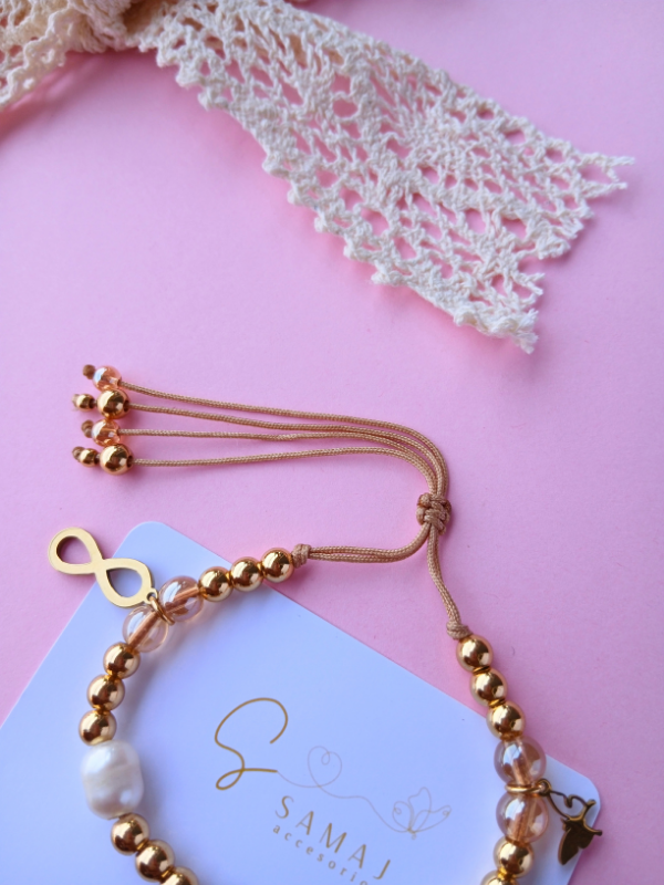 Pulsera ajustable charms infinito - cruz - mariposa