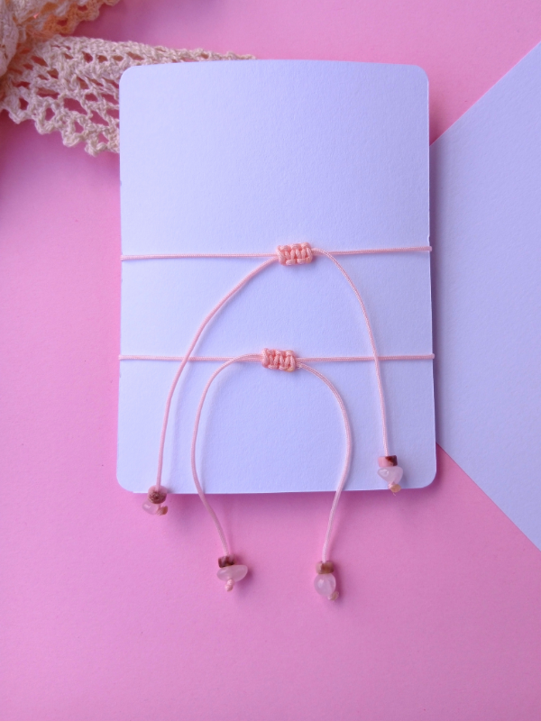 Pulseras ajustables Mariposas cuarzo rosa